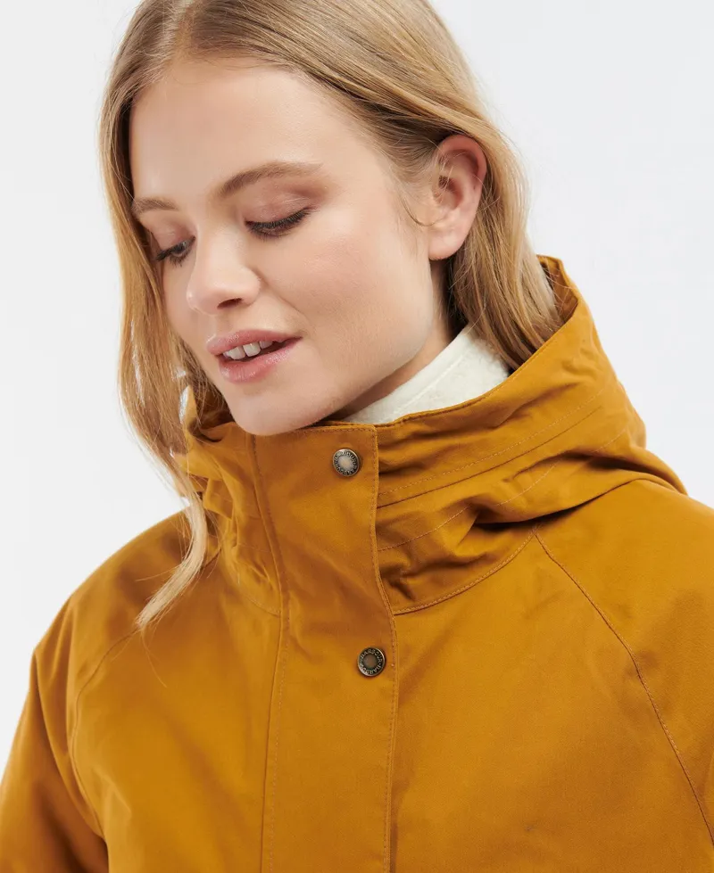 Barbourt Winter Beadnell Waterproof Coat in Dijon-4